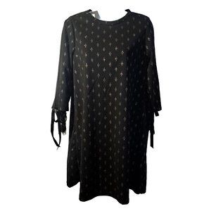 M made in ITALY from SUNDANCE catalog NWT Dress Sz S LACE & BOW CUFFS SHEER ARMS